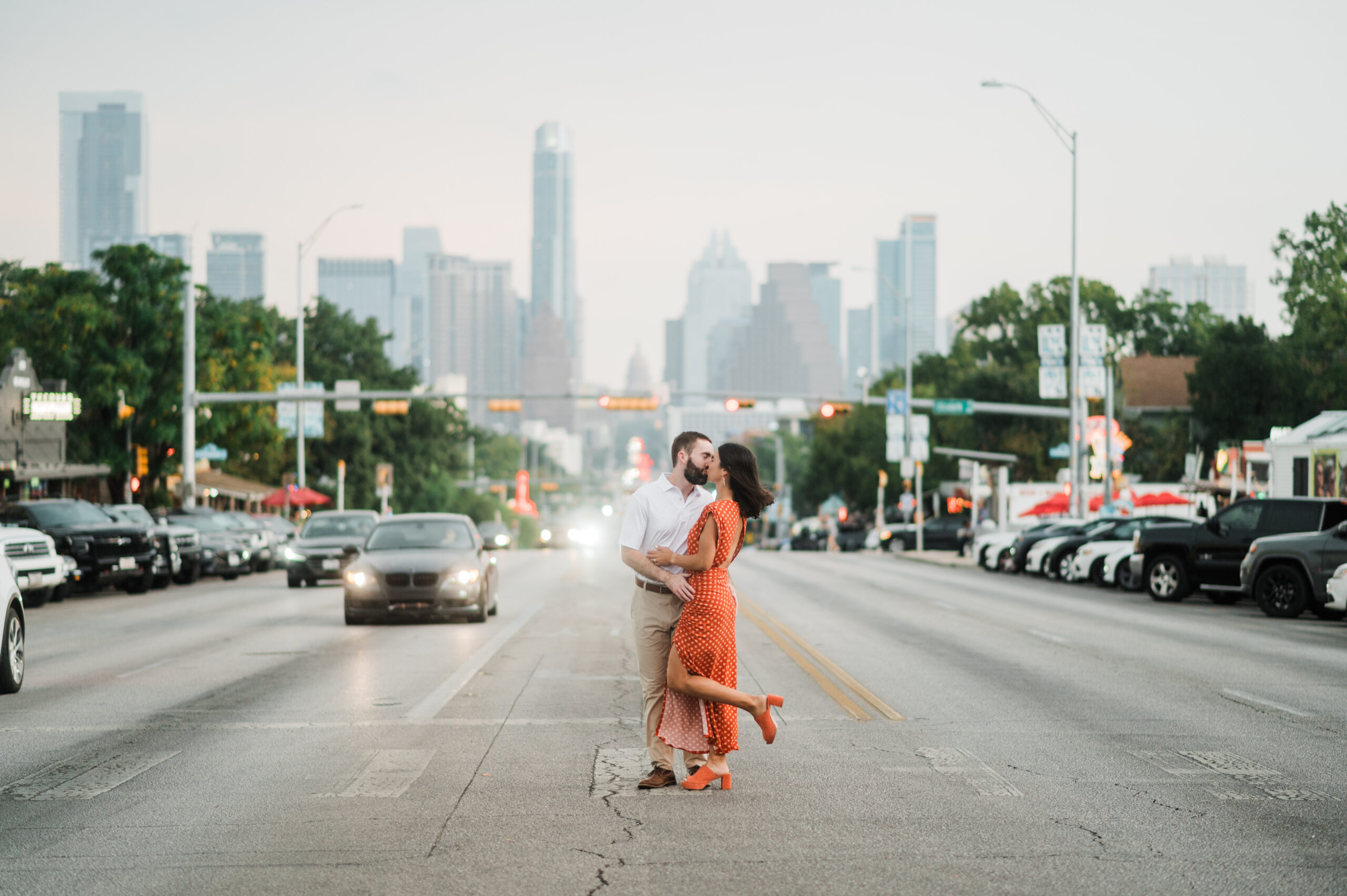Simple & Sweet Urban Engagement Session on South Congress in Austin, TX