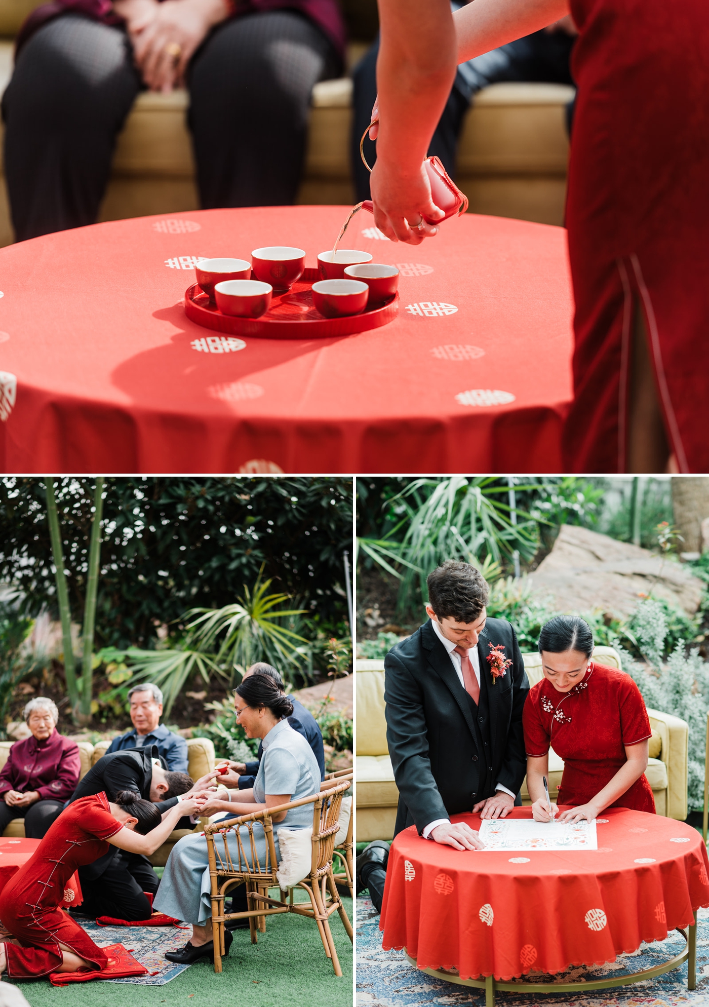Chinese tea ceremony with Ketubah signing