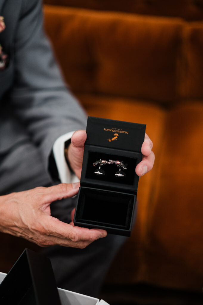 Groom getting ready before his Prospect House wedding in Austin