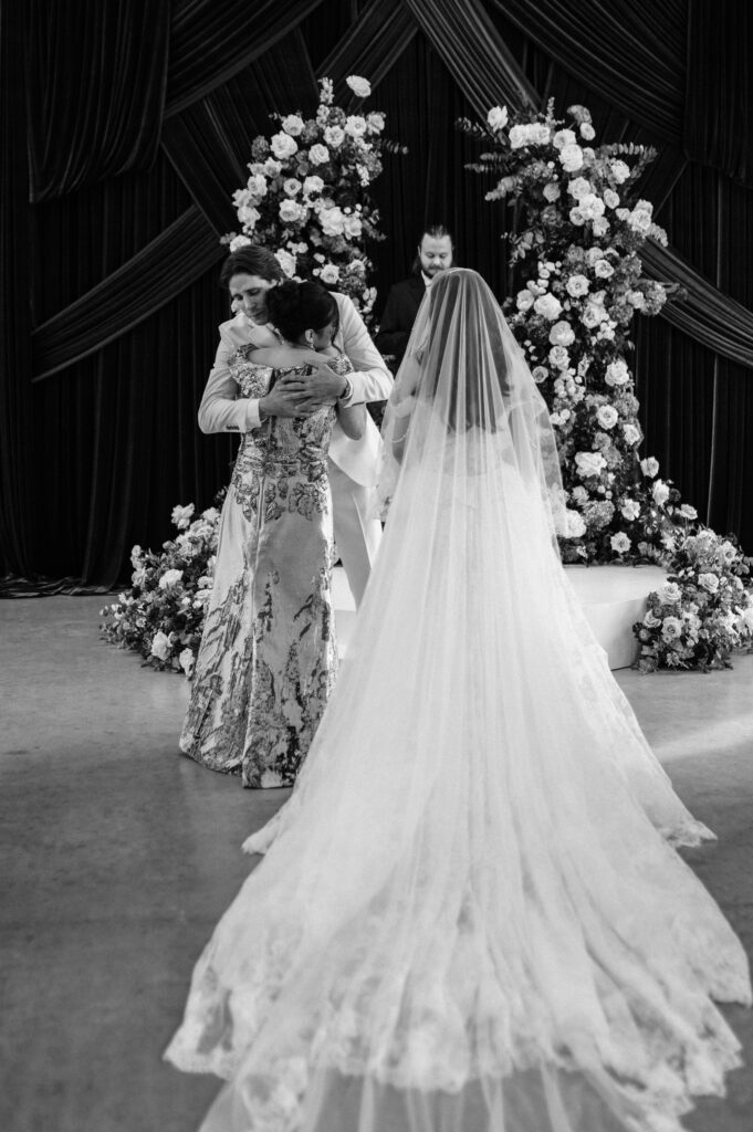 Wedding ceremony details and florals at a romantic Prospect House wedding