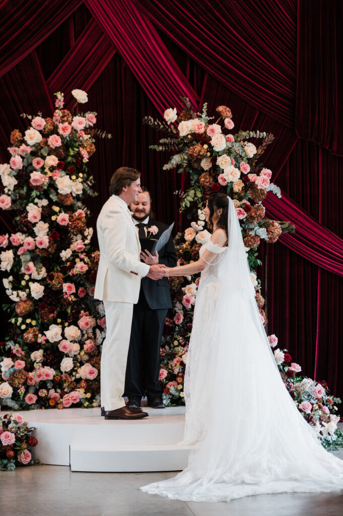 Valerie and Will exchanging vows at their Prospect House wedding ceremony