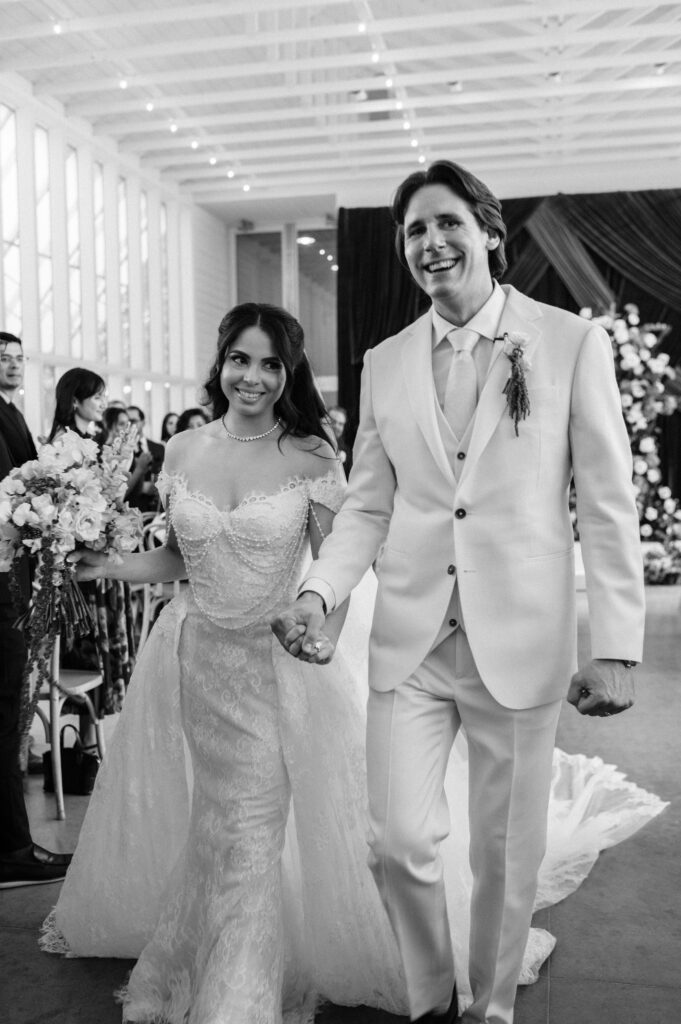 Wedding ceremony details and florals at a romantic Prospect House wedding