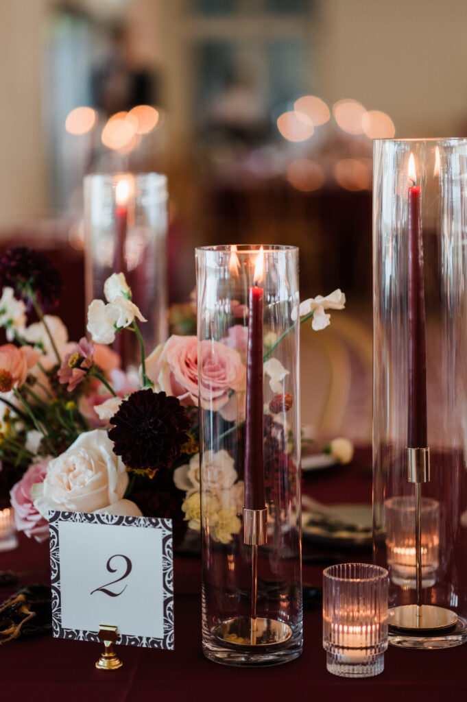Romantic draped reception decor at Prospect House in Austin, Texas