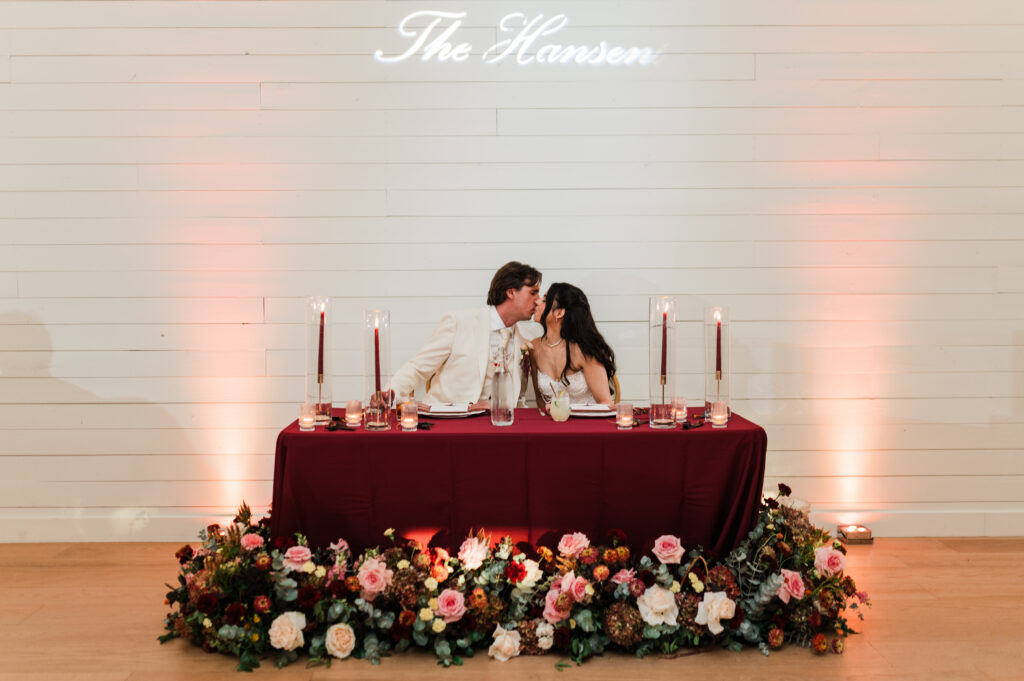 Romantic draped reception decor at Prospect House in Austin, Texas