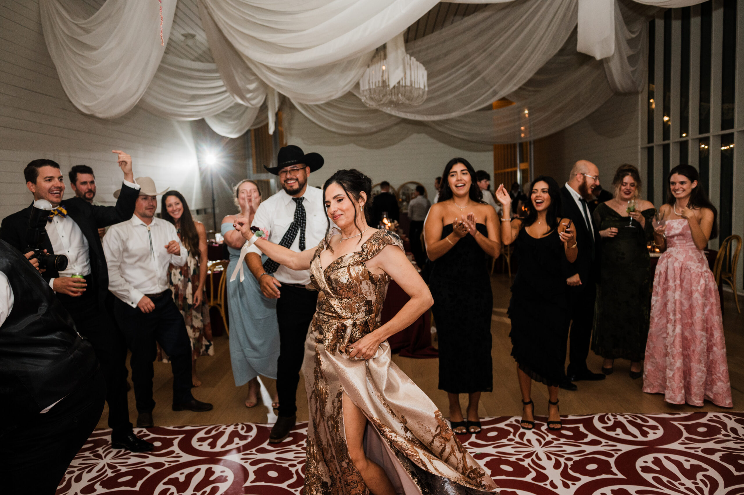 Wedding reception dancing and celebration at Prospect House in Austin, Texas