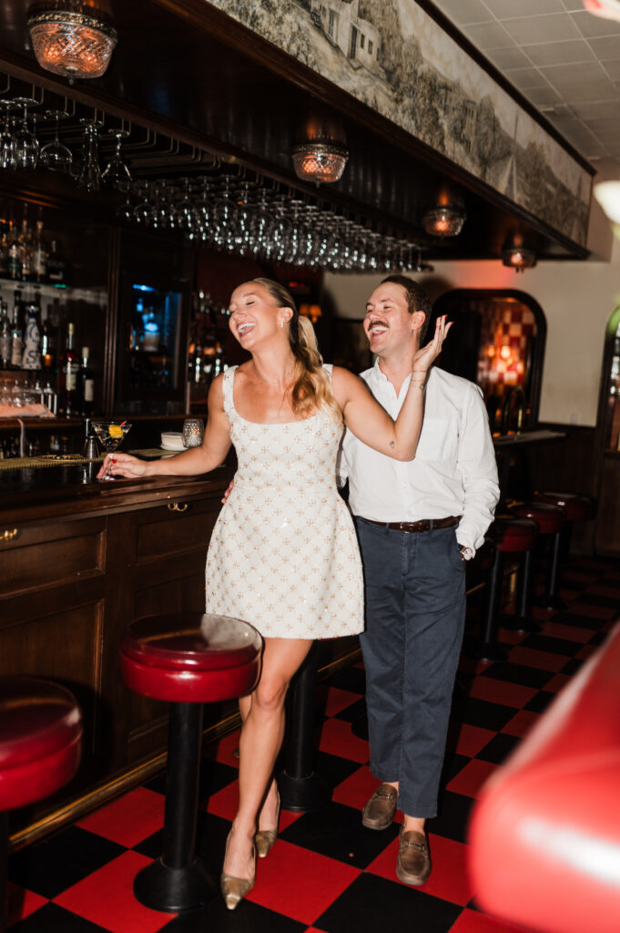 Lauren + Sam engagement session at Sammie's Italian in Austin, TX