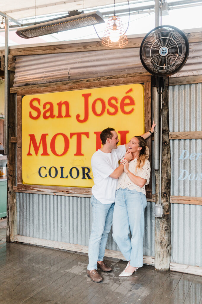 Lauren + Sam engagement session at Jo's Coffee on South Congress in Austin, TX