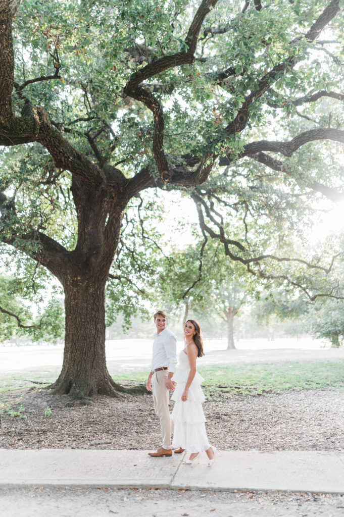 Maggi + Carter engagement session at Hermann Park in Houston, TX
