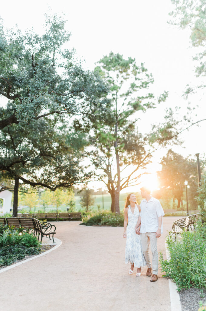 Maggi + Carter engagement session at Hermann Park in Houston, TX