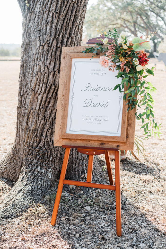 Quiana and David's backyard wedding ceremony in Wimberley, TX