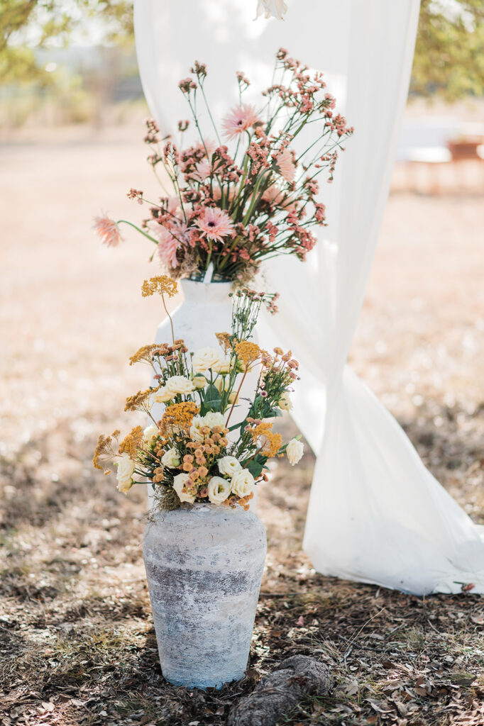 Quiana and David's backyard wedding ceremony in Wimberley, TX