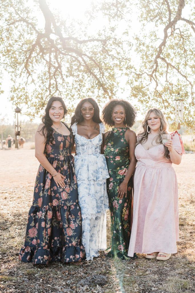 Pre-ceremony cocktail hour at Quiana and David's Wimberley, TX wedding