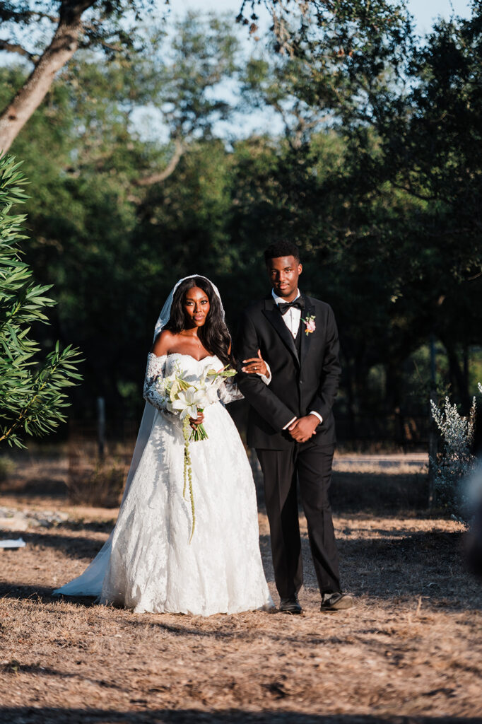 Quiana and David's backyard wedding ceremony in Wimberley, TX
