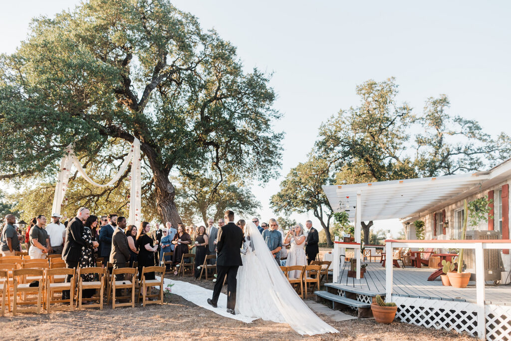 Quiana and David's backyard wedding ceremony in Wimberley, TX