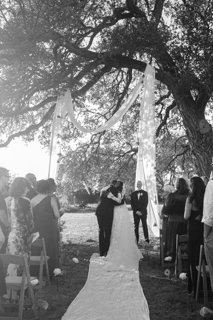 Quiana and David's backyard wedding ceremony in Wimberley, TX