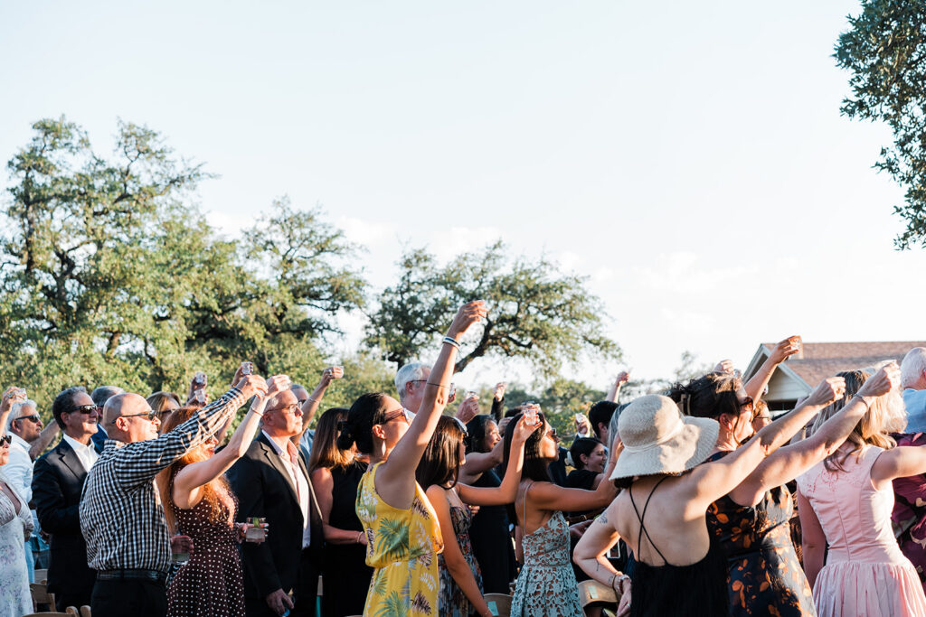 Quiana and David's backyard wedding ceremony in Wimberley, TX