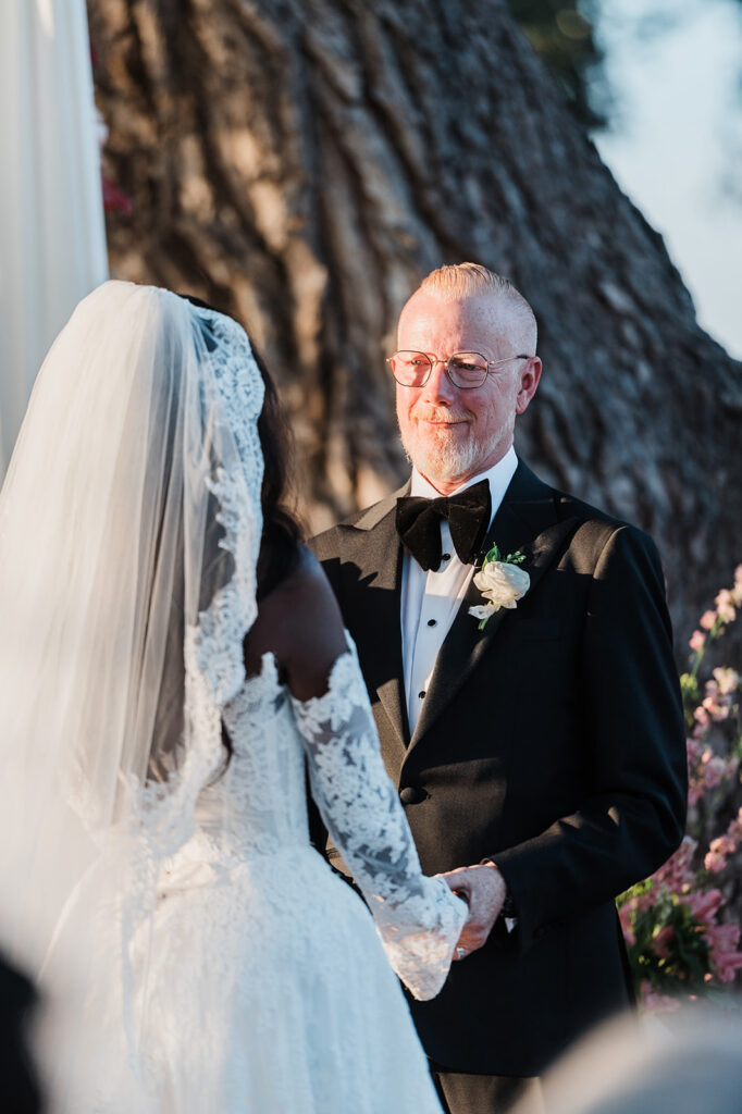 Quiana and David's backyard wedding ceremony in Wimberley, TX