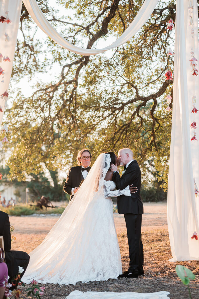 Quiana and David's backyard wedding ceremony in Wimberley, TX
