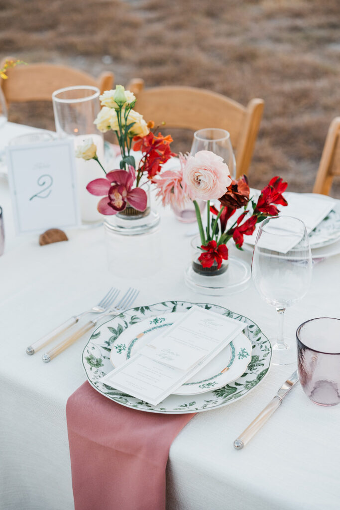 Candlelit long-table reception at Jacob's Well Vineyard in Wimberley, TX